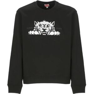 Kenzo, Heren, Sweatshirts & Hoodies, Zwart, Maat: M Katoen,