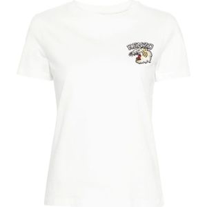 Kenzo, Dames, Tops, Wit, Maat: S Katoen,