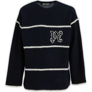 Palm Angels, Heren, Truien, Zwart, Maat: L Wol,