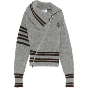 The Attico, Dames, Truien, Grijs, Maat: XS Wol,