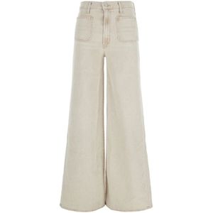 Mother, Dames, Jeans, Beige, Maat: W30 Katoen,