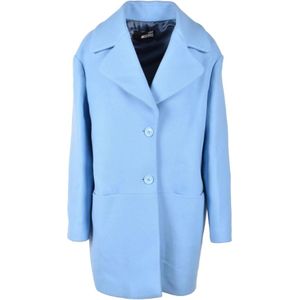 Love Moschino, Dames, Mantels, Blauw, Maat: L Wol,