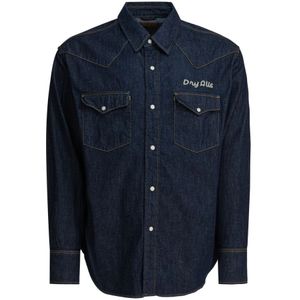 Human Made, Heren, Overhemden, Blauw, Maat: L Denim,