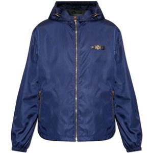 Versace, Heren, Jassen, Blauw, Maat: M Polyamide,