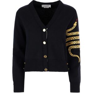 Thom Browne, Dames, Truien, Blauw, Maat: S Wol,