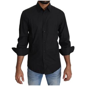 Dolce & Gabbana - Luxe Zwart Goud Slim Fit Overhemd - Zwart - Katoen