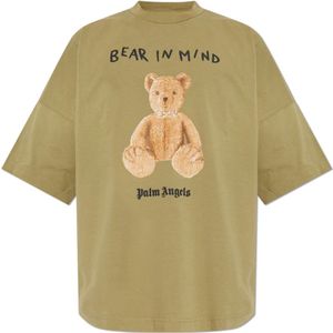 Palm Angels, Heren, Tops, Groen, Maat: L Katoen,