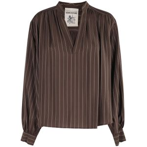 Semicouture, Dames, Blouses & Shirts, Bruin, Maat: L Zijde,