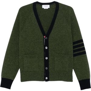 Thom Browne, Heren, Truien, Groen, Maat: M Wol,