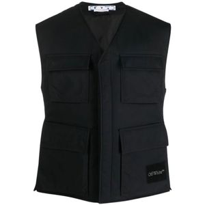 Off White, Heren, Jassen, Zwart, Maat: S Katoen,