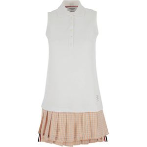 Thom Browne, Dames, Jurken, Wit, Maat: 2XS Katoen,
