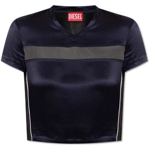 Diesel, Dames, Tops, Blauw, Maat: 2XS Satijn,