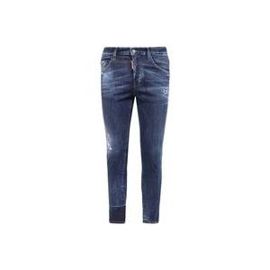 Dsquared2 Contrast Stiksel Denim Jeans , Blue , Heren , Maat: XS