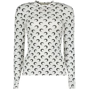 Marine Serre, Dames, Tops, Wit, Maat: XL Jersey,