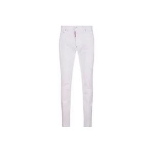 Dsquared2 Witte Slim Fit Jeans met Mid-Rise Taille , White , Heren , Maat: L