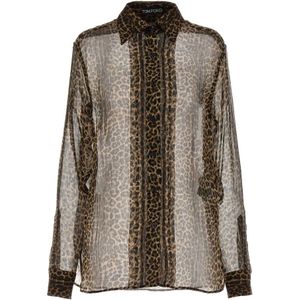 Tom Ford, Dames, Blouses & Shirts, Veelkleurig, Maat: M Zijde,