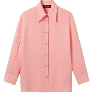 Gucci, Dames, Blouses & Shirts, Roze, Maat: S Zijde,