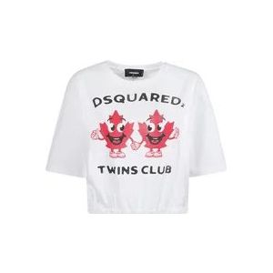 Dsquared2 T-shirts en Polos met Logo Print , Multicolor , Dames , Maat: M