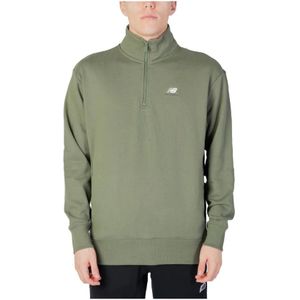 New Balance - Sweatshirt zonder Capuchon - Saliegroen - Katoen - Herfst/Winter Collectie