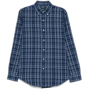 Polo Ralph Lauren, Heren, Overhemden, Blauw, Maat: 2XL Katoen,