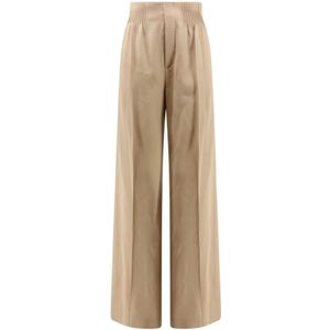 Chloé Beige Hoge Taille Wollen Broek , Beige , Dames , Maat: XS