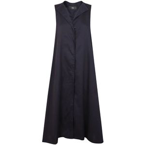 Yohji Yamamoto, Dames, Jurken, Blauw, Maat: M Katoen,