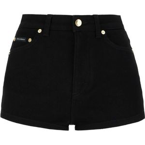 Dolce & Gabbana, Dames, Korte broeken, Zwart, Maat: M Denim,