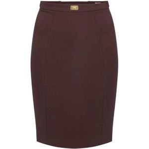 Elisabetta Franchi, Dames, Rokken, Bruin, Maat: XS Katoen,