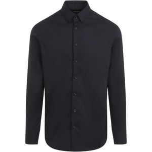 Giorgio Armani, Heren, Overhemden, Blauw, Maat: L Katoen,