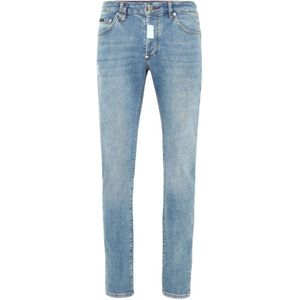 Philipp Plein, Heren, Jeans, Blauw, Maat: W33 Denim,