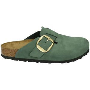 Birkenstock - Boston Big Buckle Slippers - Groen - Leer