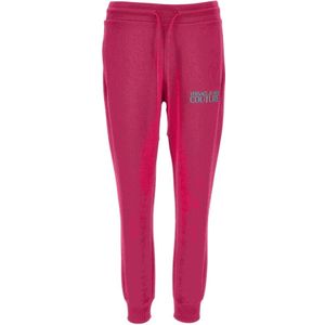 Versace Jeans Couture, Dames, Broeken, Roze, Maat: 2XS Katoen,