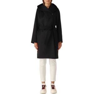 Max Mara Studio, Dames, Mantels, Blauw, Maat: 3XS Wol,