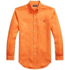 Polo Ralph Lauren, Heren, Overhemden, Oranje, Maat: L Linnen,