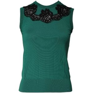 Dolce & Gabbana, Dames, Truien, Groen, Maat: 3XS Nylon,