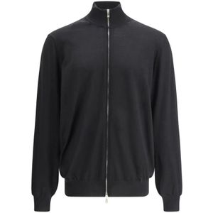 Brunello Cucinelli, Heren, Sweatshirts & Hoodies, Zwart, Maat: 4XL Wol,