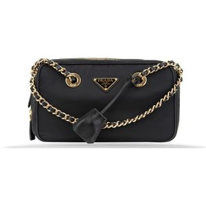 Prada, Dames, Tassen, Zwart, Maat: ONE Size Leer,