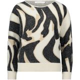 Betty & Co - Gebreide Trui - Wit - Aansluitende Pasvorm - Boot Halslijn