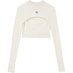 Calvin Klein Jeans, Dames, Truien, Wit, Maat: XL Synthetisch,