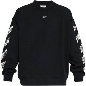 Off White, Heren, Sweatshirts & Hoodies, Zwart, Maat: M