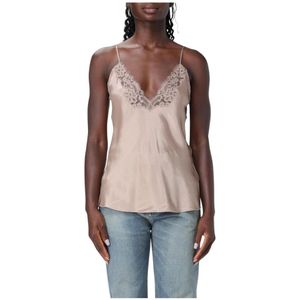 Saint Laurent, Dames, Tops, Beige, Maat: M Zijde,