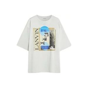 Lanvin Bedrukt Archief Oversized T-shirt , Green , Dames , Maat: S