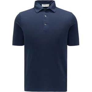 Filippo De Laurentiis, Heren, Tops, Blauw, Maat: 2XL Linnen,
