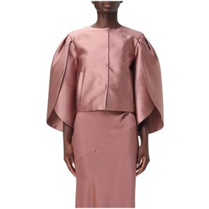 Alberta Ferretti, Dames, Blouses & Shirts, Roze, Maat: M Satijn,