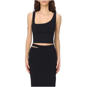 Patrizia Pepe, Dames, Tops, Zwart, Maat: L