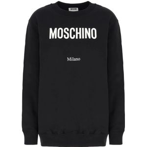 Moschino, Dames, Sweatshirts & Hoodies, Zwart, Maat: XS