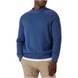 Selected Homme - Slhdereck LS Knit Relaxer RIB Mock Neck - Gebreide Trui - Blauw