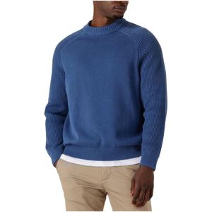 Selected Homme - Slhdereck LS Knit Relaxer RIB Mock Neck - Gebreide Trui - Blauw