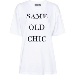 Moschino, Dames, Tops, Wit, Maat: S Katoen,