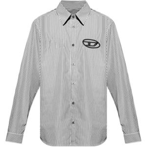 Diesel, Heren, Overhemden, Zwart, Maat: S Katoen,